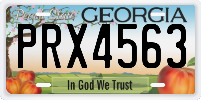 GA license plate PRX4563