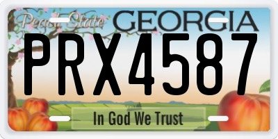GA license plate PRX4587