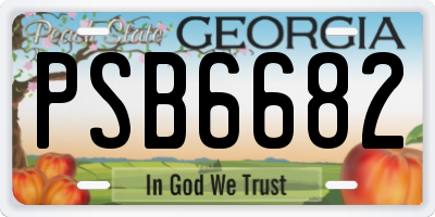 GA license plate PSB6682
