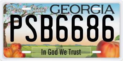 GA license plate PSB6686