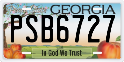 GA license plate PSB6727