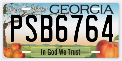 GA license plate PSB6764