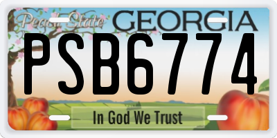 GA license plate PSB6774