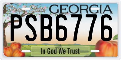 GA license plate PSB6776