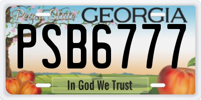 GA license plate PSB6777