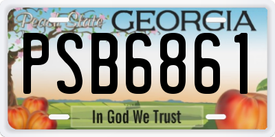 GA license plate PSB6861