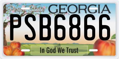 GA license plate PSB6866