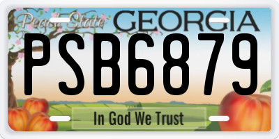 GA license plate PSB6879