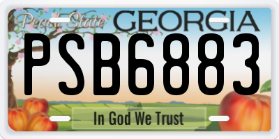 GA license plate PSB6883