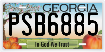 GA license plate PSB6885