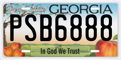 GA license plate PSB6888