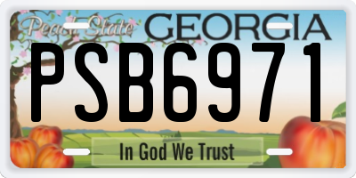 GA license plate PSB6971