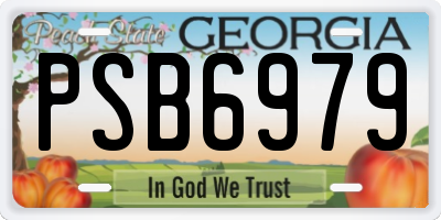 GA license plate PSB6979