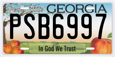 GA license plate PSB6997