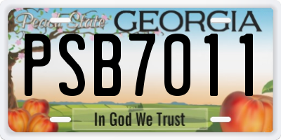 GA license plate PSB7011