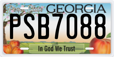 GA license plate PSB7088