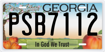 GA license plate PSB7112