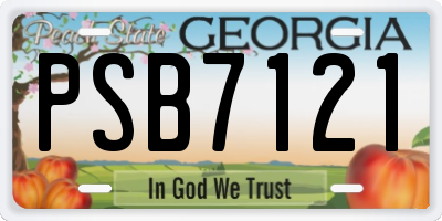 GA license plate PSB7121