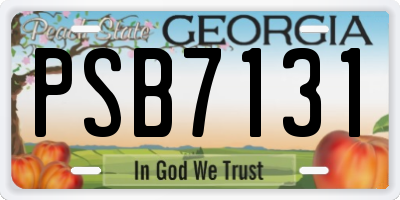 GA license plate PSB7131