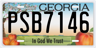 GA license plate PSB7146