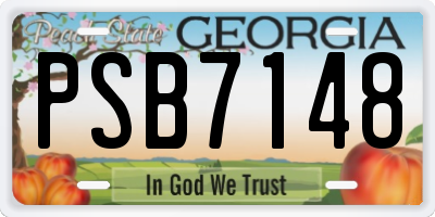 GA license plate PSB7148