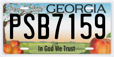 GA license plate PSB7159