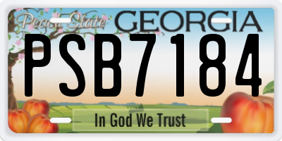 GA license plate PSB7184