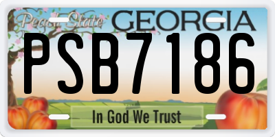 GA license plate PSB7186