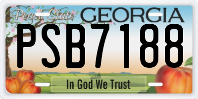 GA license plate PSB7188