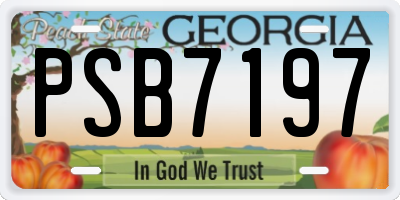 GA license plate PSB7197
