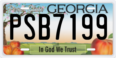 GA license plate PSB7199