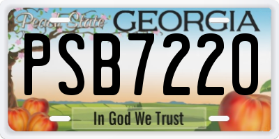 GA license plate PSB7220