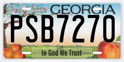 GA license plate PSB7270
