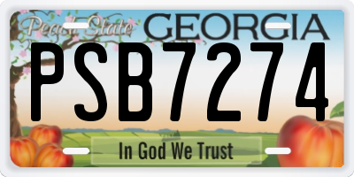 GA license plate PSB7274