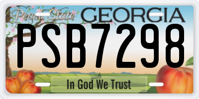 GA license plate PSB7298