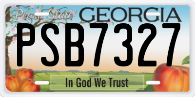 GA license plate PSB7327