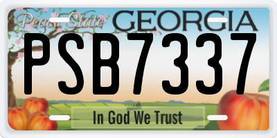 GA license plate PSB7337
