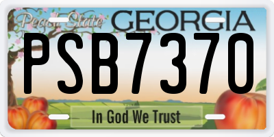 GA license plate PSB7370
