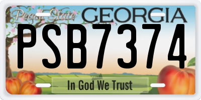 GA license plate PSB7374