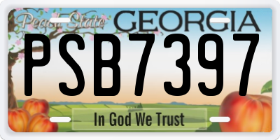 GA license plate PSB7397