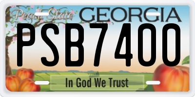 GA license plate PSB7400