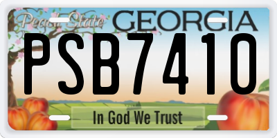 GA license plate PSB7410