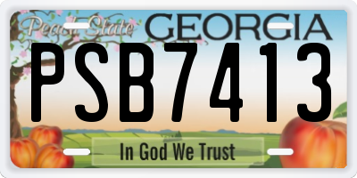 GA license plate PSB7413