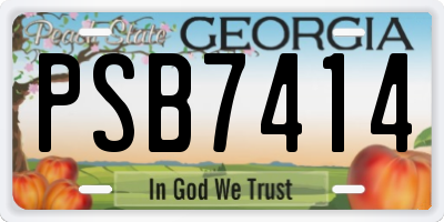 GA license plate PSB7414