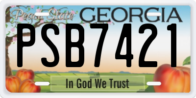 GA license plate PSB7421