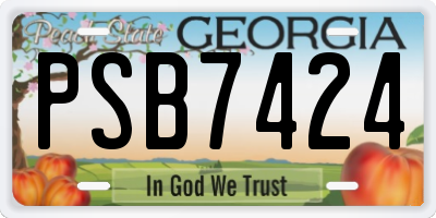 GA license plate PSB7424