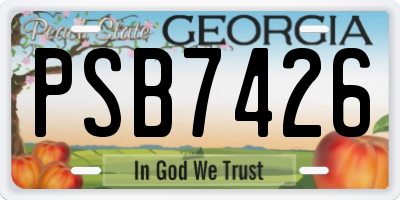 GA license plate PSB7426