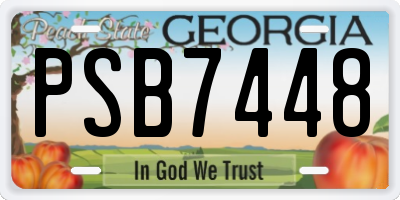 GA license plate PSB7448