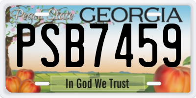 GA license plate PSB7459