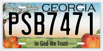 GA license plate PSB7471